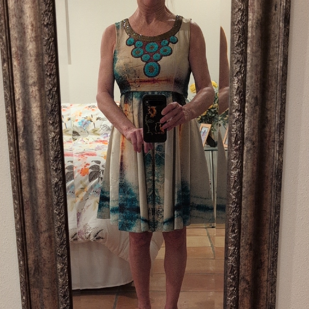 Elegant Multicolor Sleeveless Dress